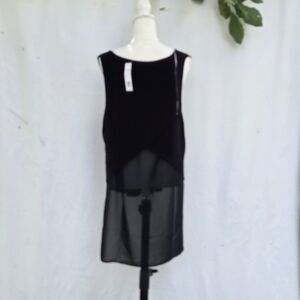 August Silk Black Sleeveless Blouse